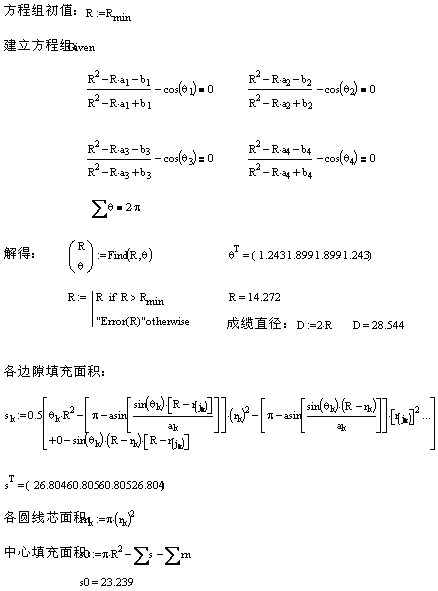 任意不等截面圓形絕緣線芯成纜參數(shù)的計算